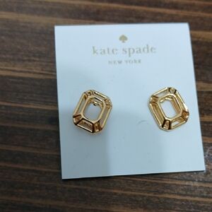 Kate Spade Freeze Frame Earrings Gold unique studs lightweight NEW